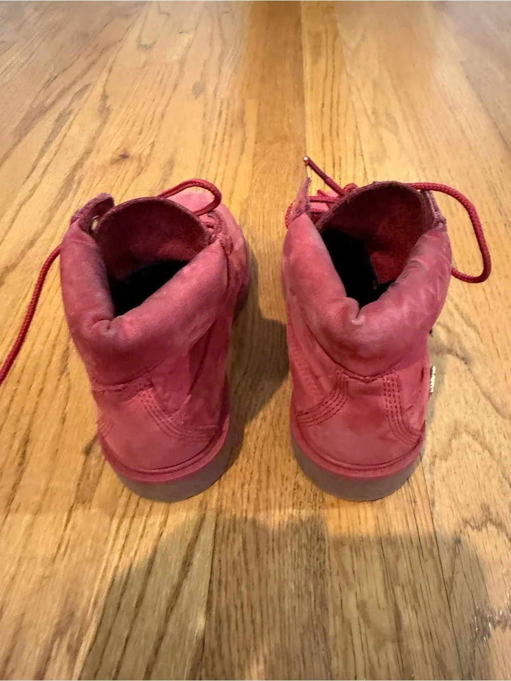 Timberland Kids Red Lace-Up Waterproof Boots